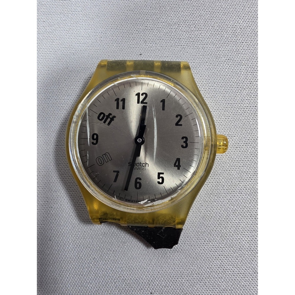 1996 Black and White Swiss Made Musical Swatch Watch On Off Musicall New Battery